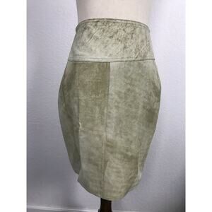 Winlit Vintage Distressed Leather Mini Pencil Straight Skirt